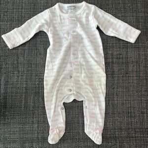 Magnolia Pink and White Kids Footie